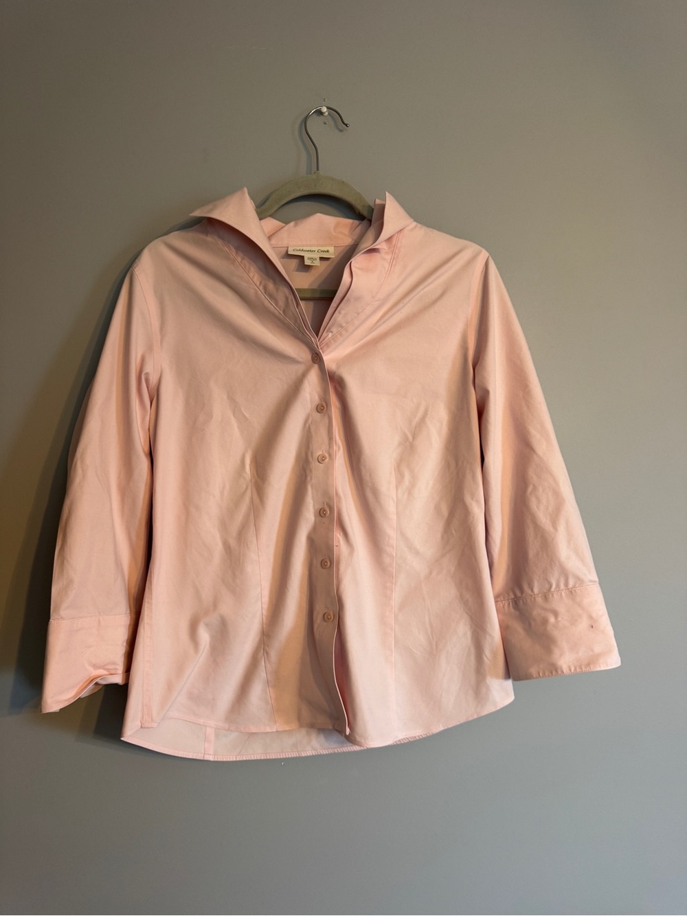 Coldwater Creek Women's Light Pink Button-Front Dress Shirt